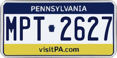 PA license plate MPT2627