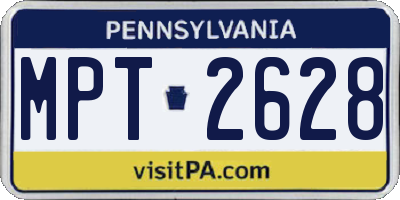 PA license plate MPT2628