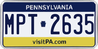 PA license plate MPT2635