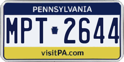 PA license plate MPT2644