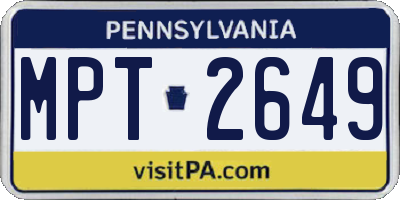 PA license plate MPT2649