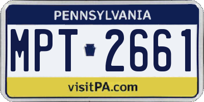 PA license plate MPT2661