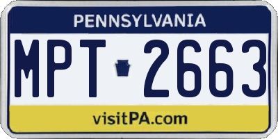 PA license plate MPT2663