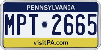 PA license plate MPT2665