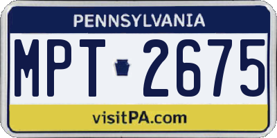 PA license plate MPT2675