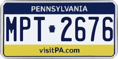 PA license plate MPT2676