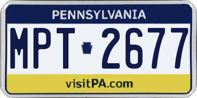 PA license plate MPT2677