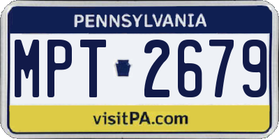 PA license plate MPT2679