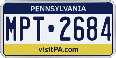 PA license plate MPT2684