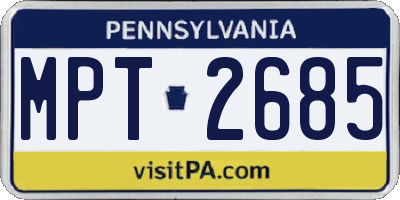 PA license plate MPT2685