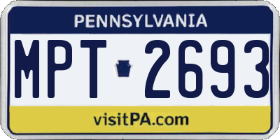 PA license plate MPT2693