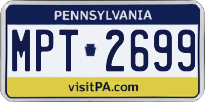 PA license plate MPT2699