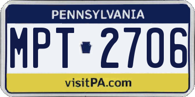 PA license plate MPT2706