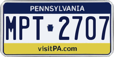 PA license plate MPT2707