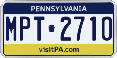 PA license plate MPT2710