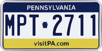 PA license plate MPT2711