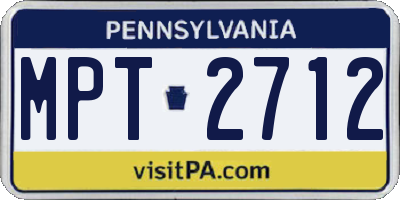 PA license plate MPT2712