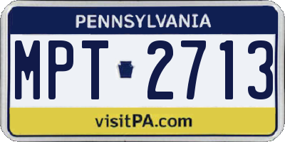PA license plate MPT2713