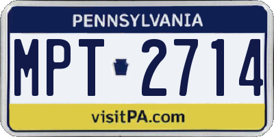 PA license plate MPT2714