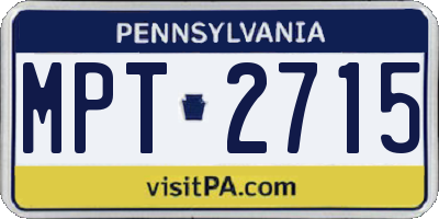 PA license plate MPT2715