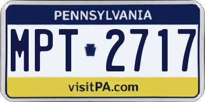 PA license plate MPT2717