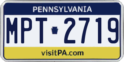 PA license plate MPT2719