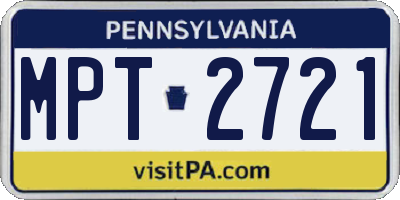 PA license plate MPT2721