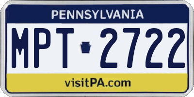 PA license plate MPT2722