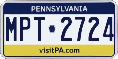 PA license plate MPT2724