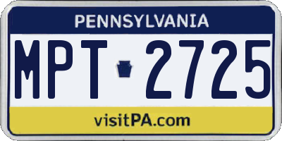 PA license plate MPT2725