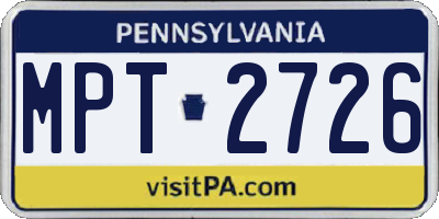PA license plate MPT2726