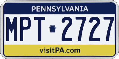 PA license plate MPT2727