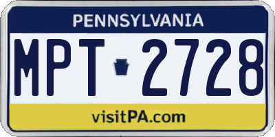PA license plate MPT2728