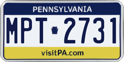 PA license plate MPT2731