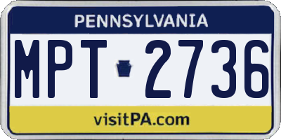 PA license plate MPT2736