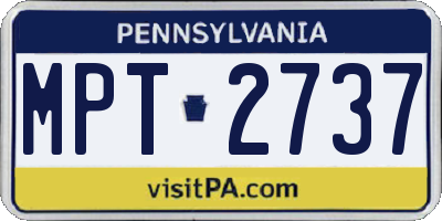 PA license plate MPT2737
