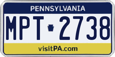 PA license plate MPT2738