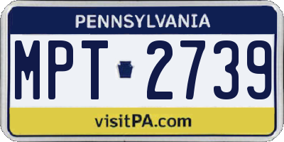 PA license plate MPT2739