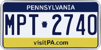 PA license plate MPT2740