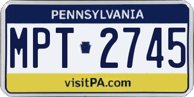 PA license plate MPT2745
