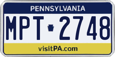 PA license plate MPT2748