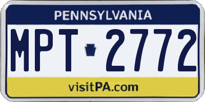 PA license plate MPT2772