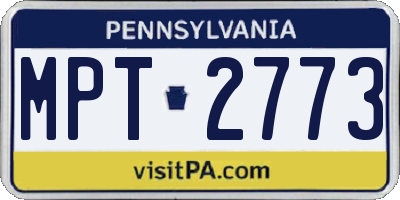 PA license plate MPT2773