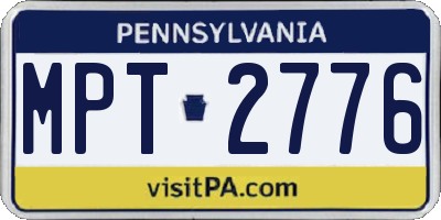 PA license plate MPT2776