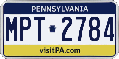 PA license plate MPT2784