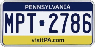 PA license plate MPT2786