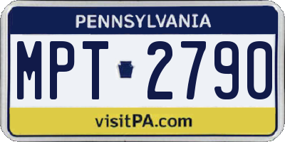 PA license plate MPT2790