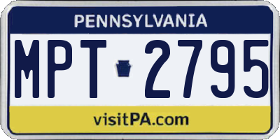 PA license plate MPT2795