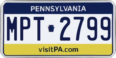 PA license plate MPT2799