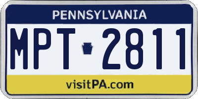 PA license plate MPT2811
